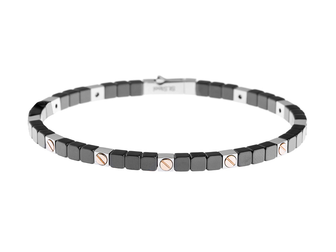 Baraka Armband 18kt Roségold Stahl Keramik Neu
