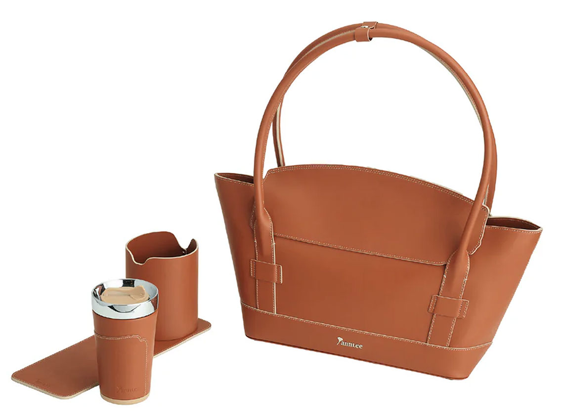 AnnLee Handtasche Bag Veneto braun Set Tasche Cup Cupholder