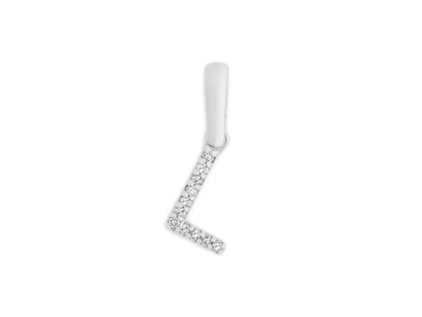 Palido Anhänger Buchstabe L 14kt Weißgold 0,3g Diamanten 0,01ct