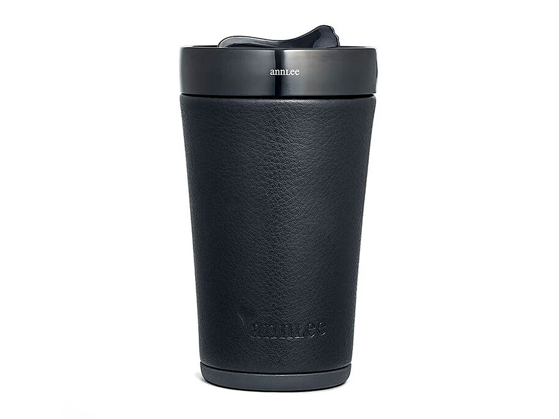 AnnLee Cup Thermobecher Leder Schwarz