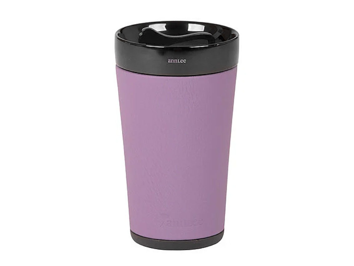 AnnLee Cup Thermobecher Leder Purple