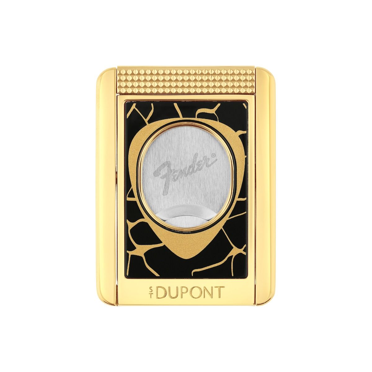 S.T. Dupont Zigarrencutter Fender Black Gelbgold Ref.003445 Full Set 