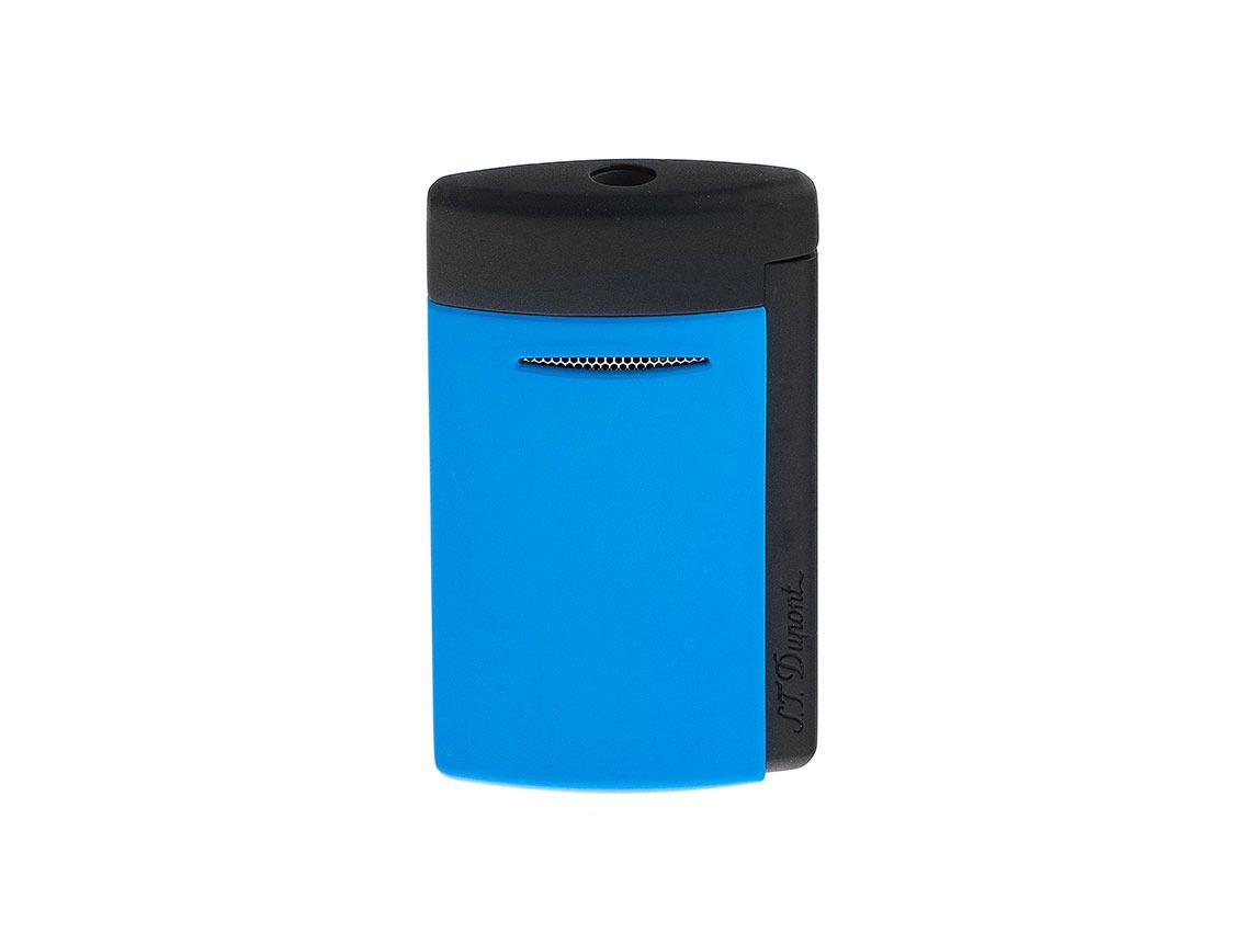 S.T. Dupont Feuerzeug Minijet Fluo Blue Schwarz Ref.010871 Full Set