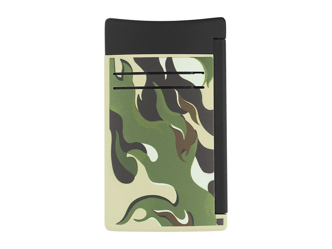 S.T. Dupont Feuerzeug Maxijet Camouflage Grün Ref.020150 Full Set 