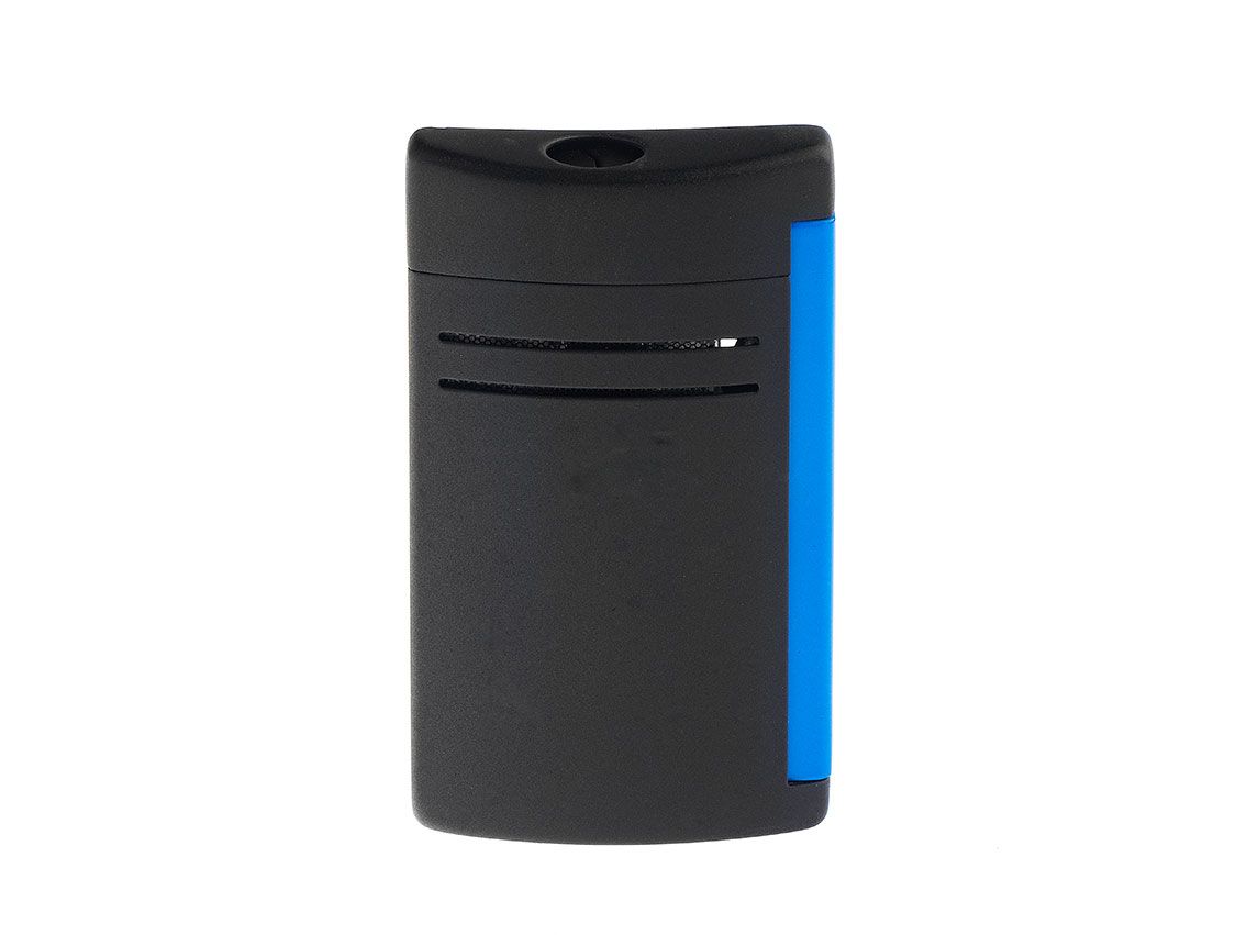 S.T. Dupont Feuerzeug Maxijet Fluo Blue Schwarz Ref.020171 Box&Pap. Full Set Neu