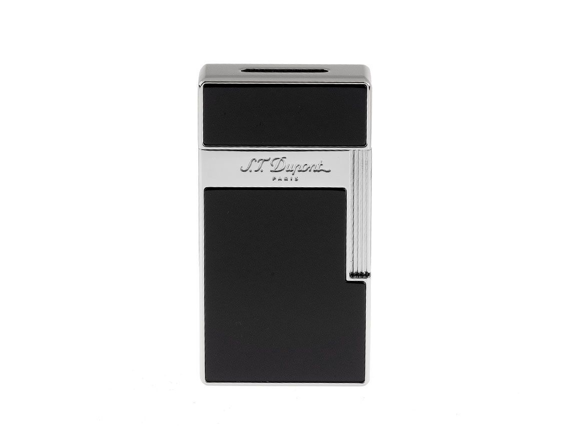 S.T. Dupont Feuerzeug Biggy Chinalack Schwarz Chrome Ref.025001 Full Set