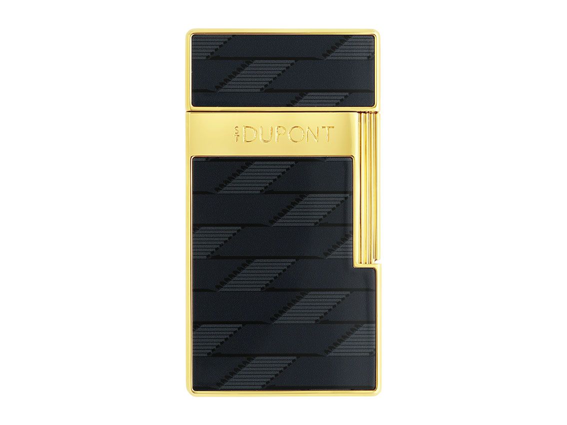 S.T. Dupont Feuerzeug Biggy Monogram 1872 Black Gelbgold Ref.025079 Full Set