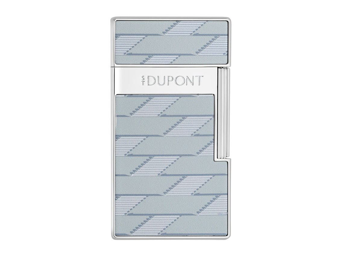 S.T. Dupont Feuerzeug Biggy Monogram 1872 Grau Chrom Ref.025080 Full Set