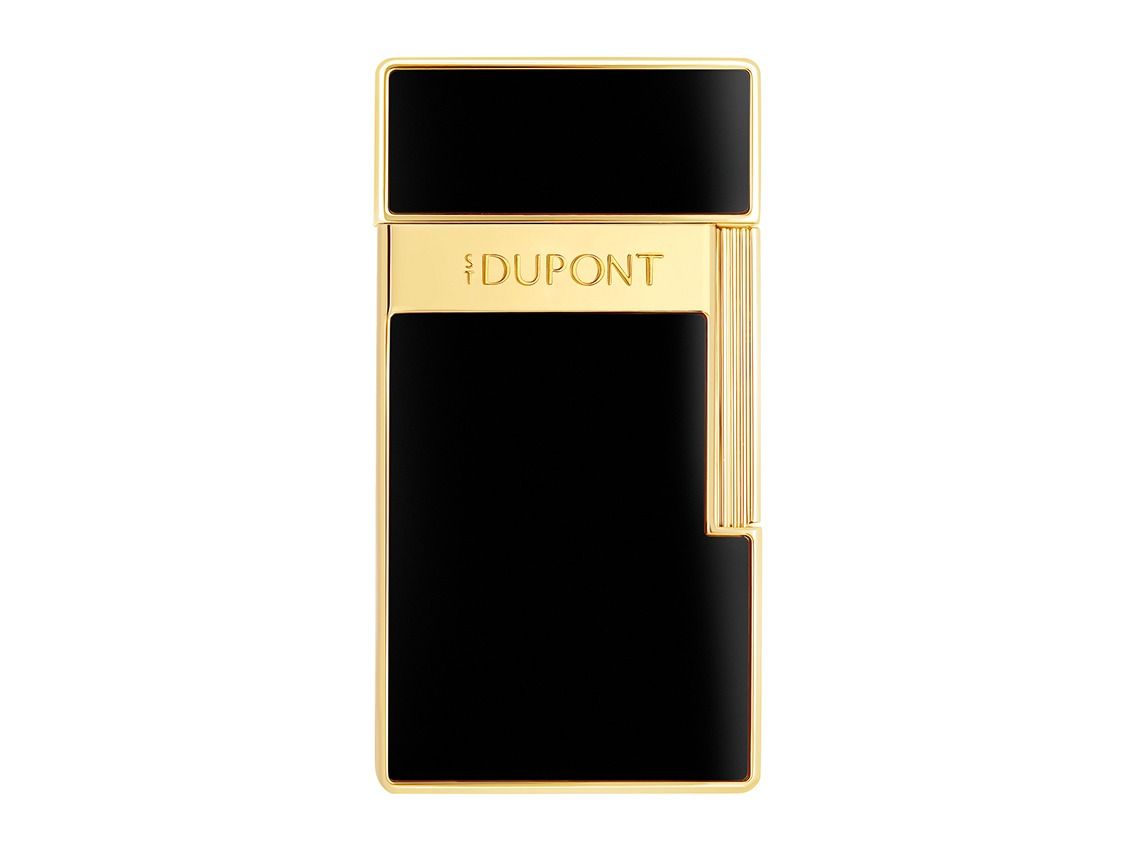 S.T. Dupont Feuerzeug Biggy Chinalack Schwarz Gelbgold Ref.025222 Full Set