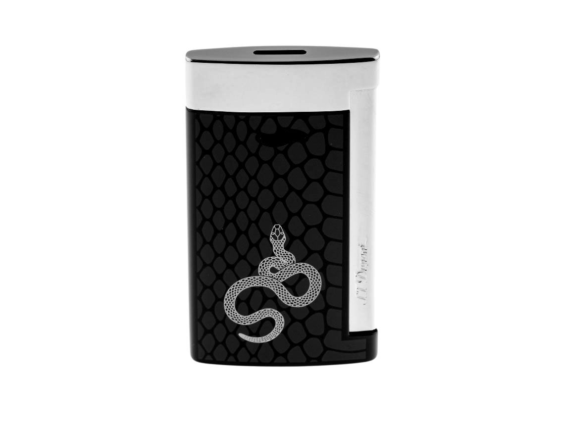 S.T. Dupont Feuerzeug Slim 7 Snake Schwarz Chrome Ref.027076 Full Set