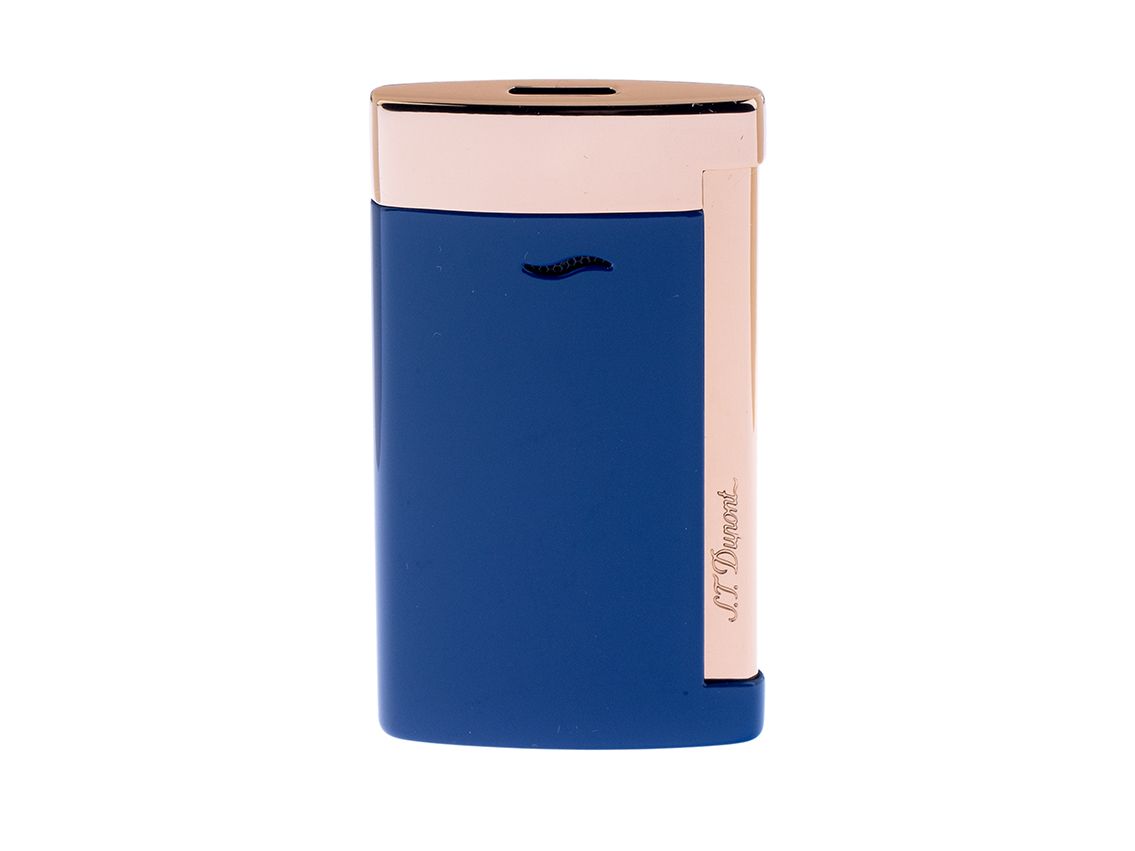 S.T. Dupont Feuerzeug Slim 7 Blau Roségold Ref.027773 Box&Pap. Full Set Neu