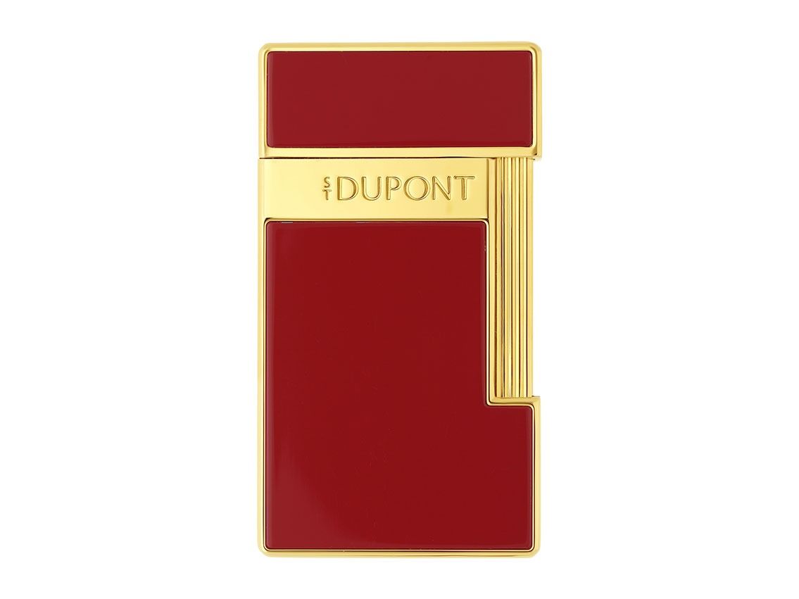 S.T. Dupont Feuerzeug Slimmy Chinalack Rot Gelbgold Ref.028030 Full Set 