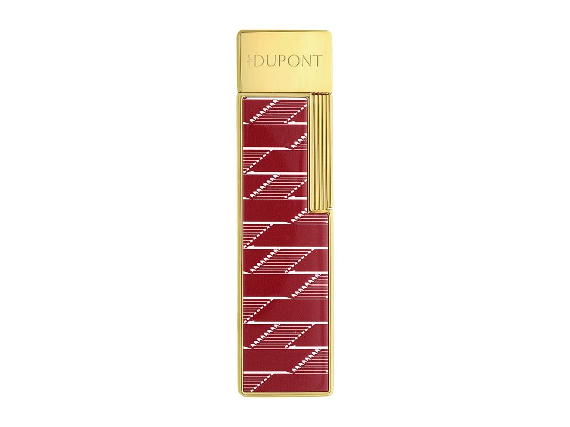 S.T. Dupont Feuerzeug Twiggy Monogram 1872 Bordeaux Gold Ref.030078 Full Set