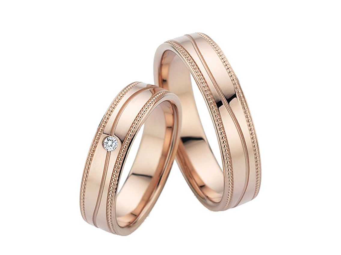 Fischer Trauringe 18kt Caramelgold 13,2g Diamant 0,02ct