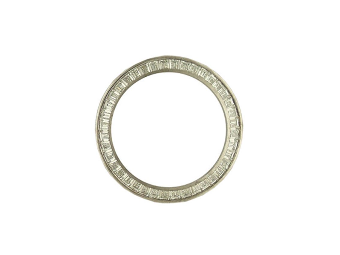 Zubehör - Lünette 18kt Weißgold Diamanten Baguette 3,00ct 26mm Neu