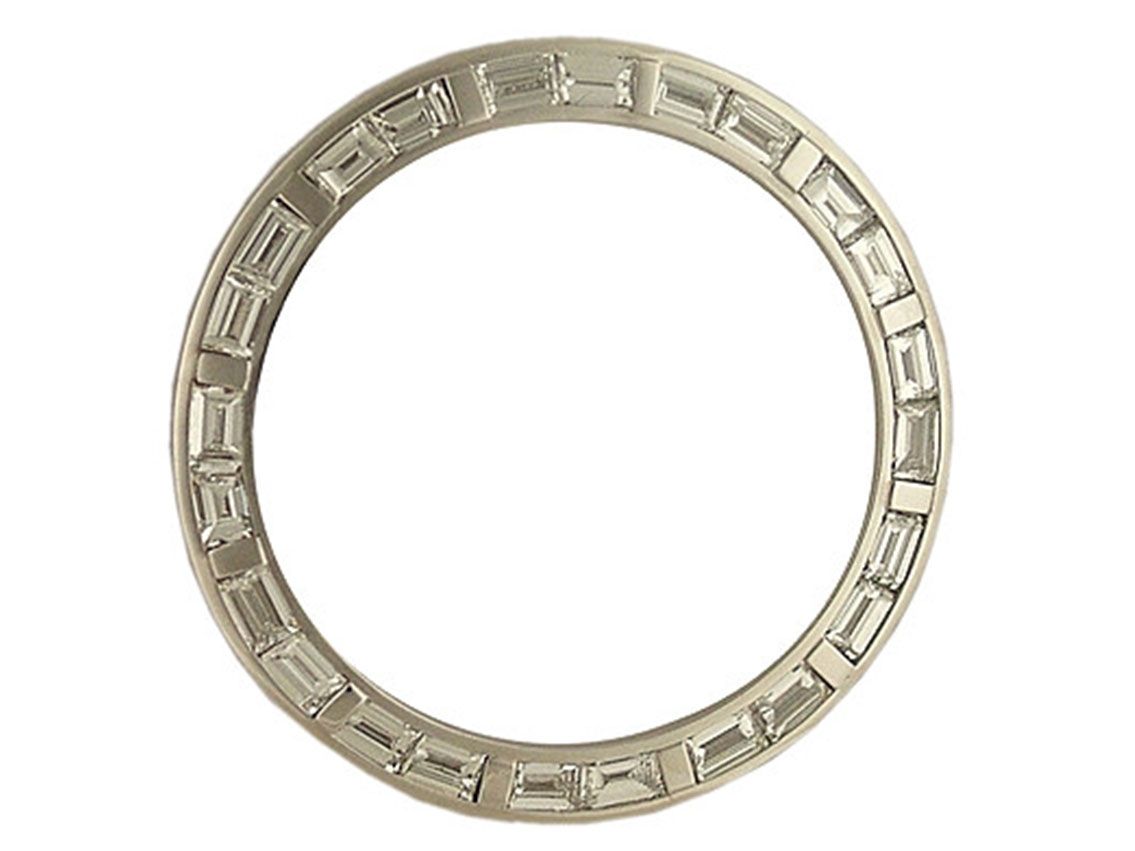 Zubehör - Lünette 18kt Weißgold Diamanten Baguette 5,10ct 40mm Neu