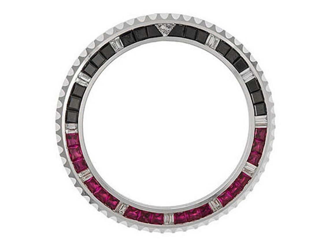 Zubehör - Lünette 18kt Weißgold Diamanten Rubine Saphire 5,00ct 40mm Neu