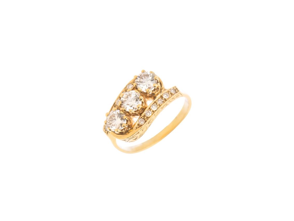 Ring 14kt Gelbgold Diamanten 1,15ct 4,8g