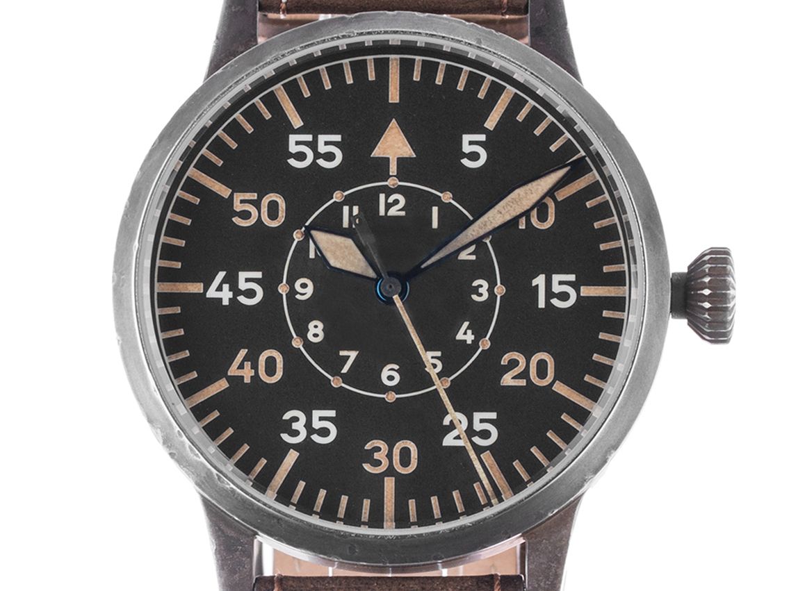 Laco Fliegeruhr Original Dortmund Erbstück Stahl Handaufzug 45mm Box&Pap. Full Set Neu 