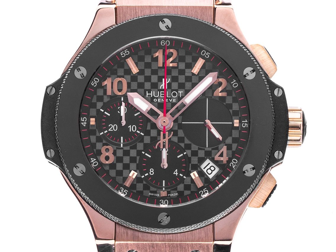 Hublot Big Bang Chronograph 18kt Rosegold Keramik Automatik Armband Kautschuk 41mm Box&Pap. Ungetragen mit Zertifikat über 29.000,-€