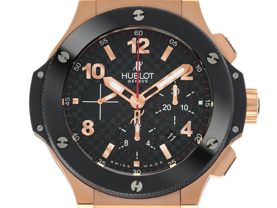 Hublot Big Bang 18kt Roségold Keramik Automatik Chronograph Armband Kautschuk 44mm Ref.301.PB Box&Pap. Full Set Ungetragen