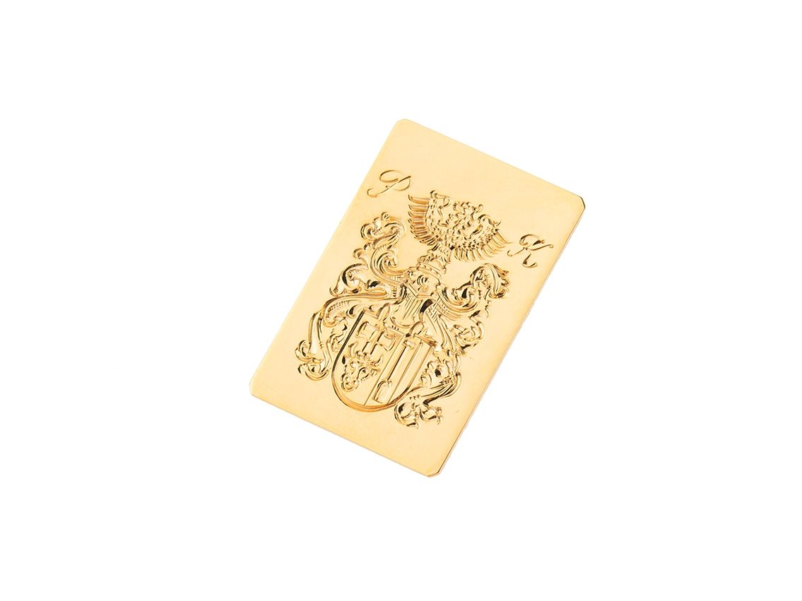 Personalisierter Anstecker Pin 18kt Gelbgold Handarbeit Neu 