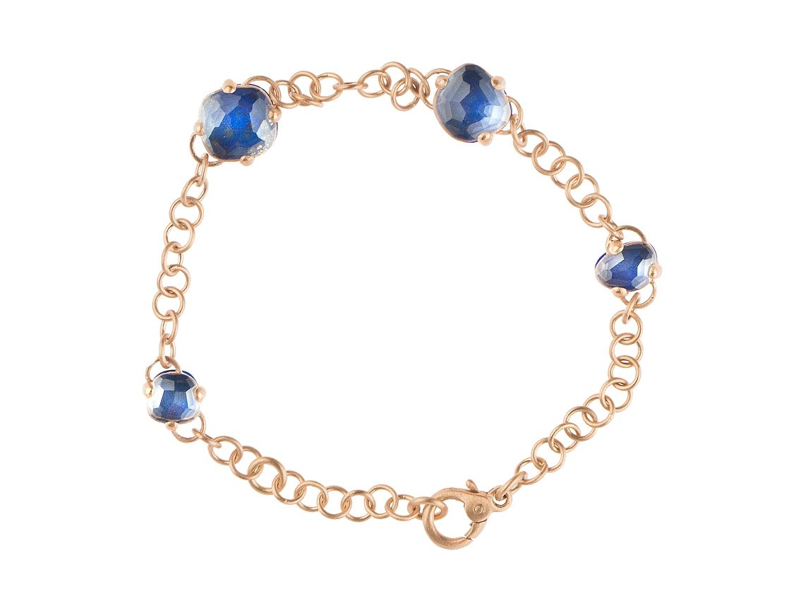 Pomellato Capri Armband 18kt Rosegold Lapislazuli Bergkristall 