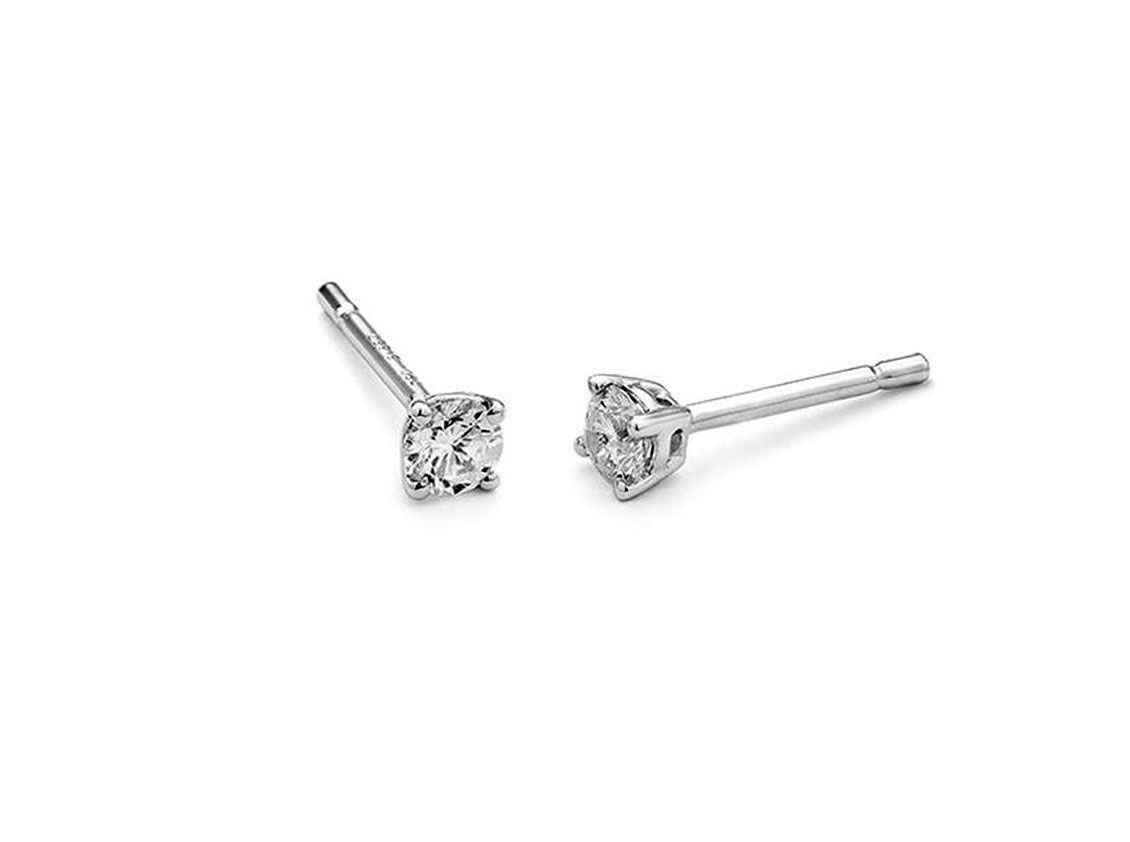 Facet Ohrstecker Solitär 18kt Weißgold Diamanten 0,27ct Neu