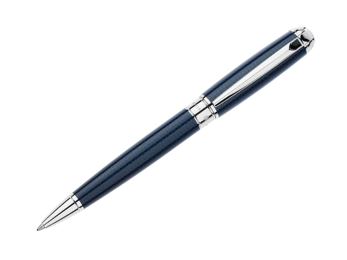 S.T. Dupont Kugelschreiber Line D Palladium blau Ref.415104M Box&Pap. Full Set Neu