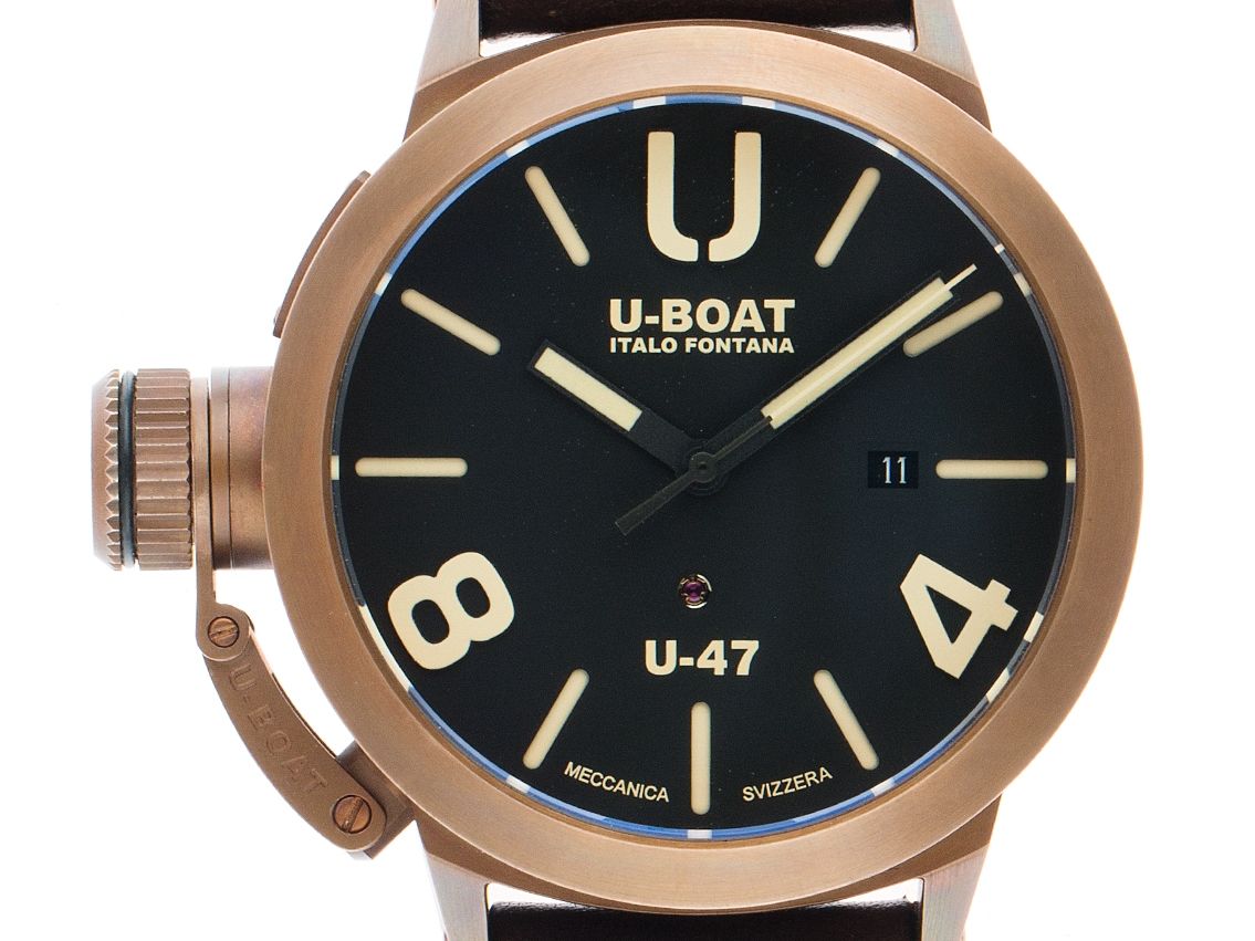 U-Boat Classico U-47 Bronze Automatik Armband Leder 47mm Ref.7797 Full Set Neu 