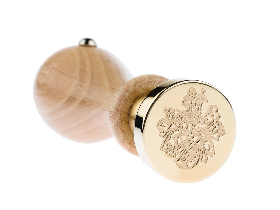 Siegelstempel Wappenstempel Messing Holz Handarbeit Neu