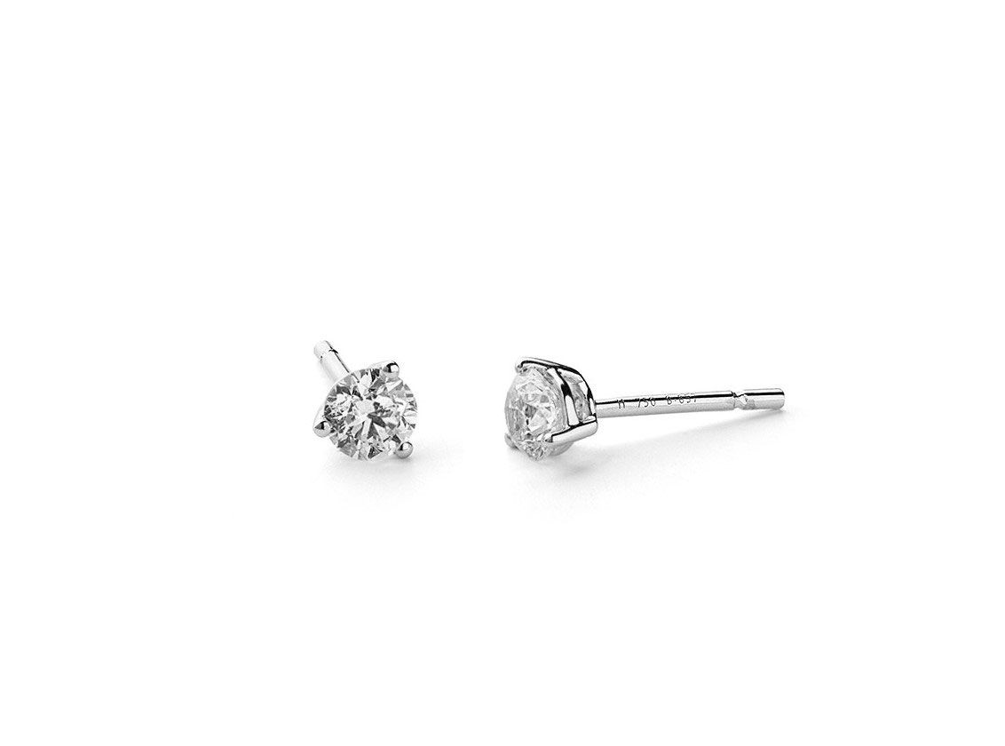 Ohrstecker Solitär 18kt Weißgold 1,5g Diamanten 0,80ct