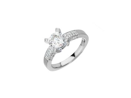 Ring Solitär 18kt Weißgold Diamanten 1,75ct Handarbeit Neu