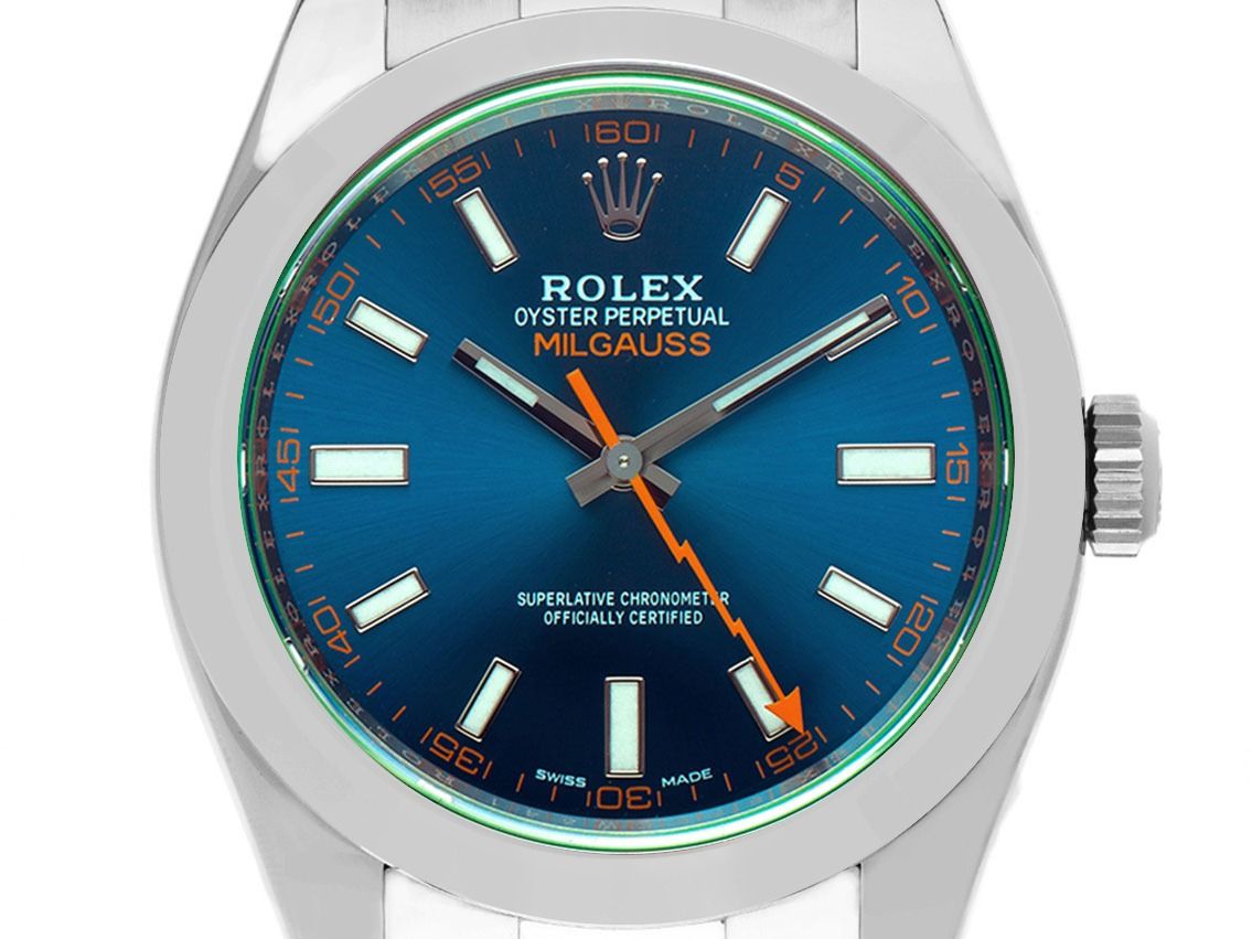 Rolex Milgauss Elektroblau Ref.116400GV Bj.2022 Full Set wie Neu Vintage