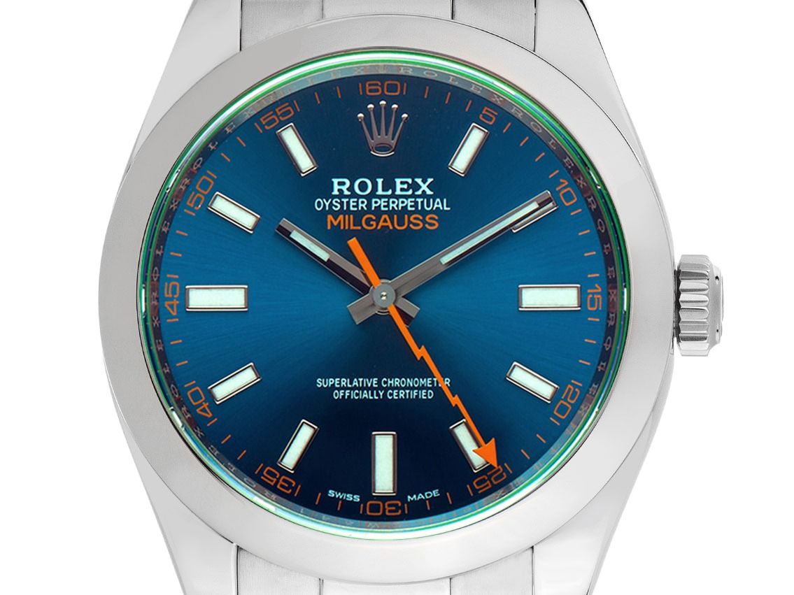 Rolex Milgauss Elektroblau Ref.116400GV Bj.2022 Full Set wie Neu Vintage