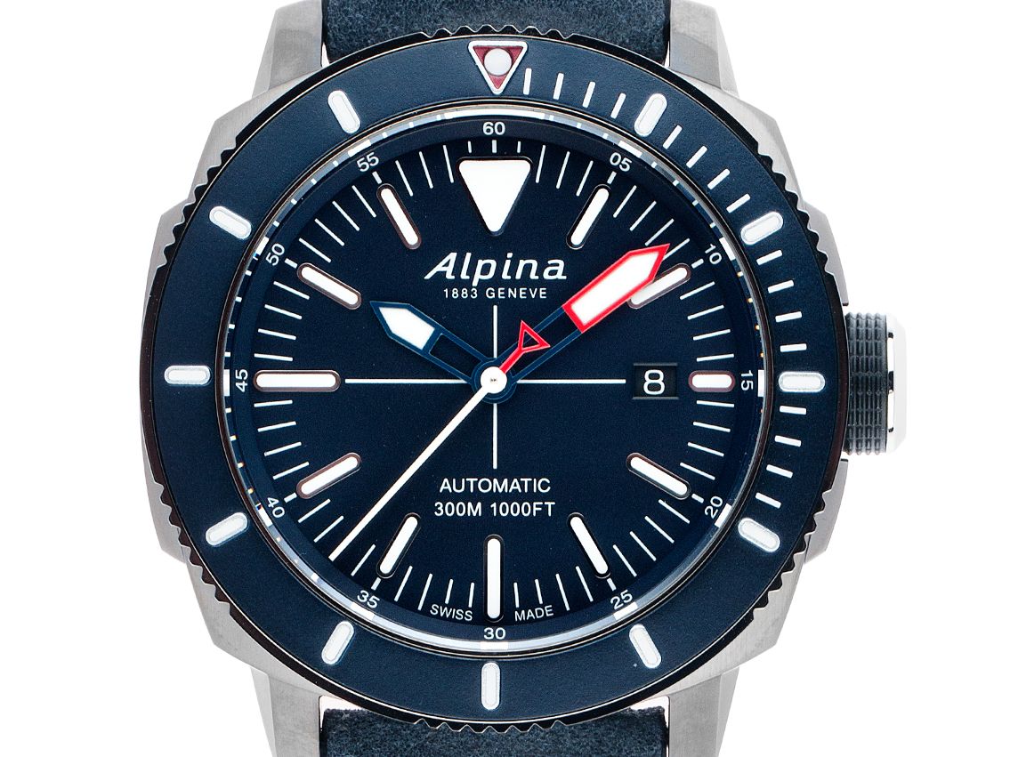 Alpina Seastrong Diver 300 Stahl PVD Titan Automatik Armband Leder 44mm Ref.AL-525LNN4TV6 Box&Pap. Full Set Neu