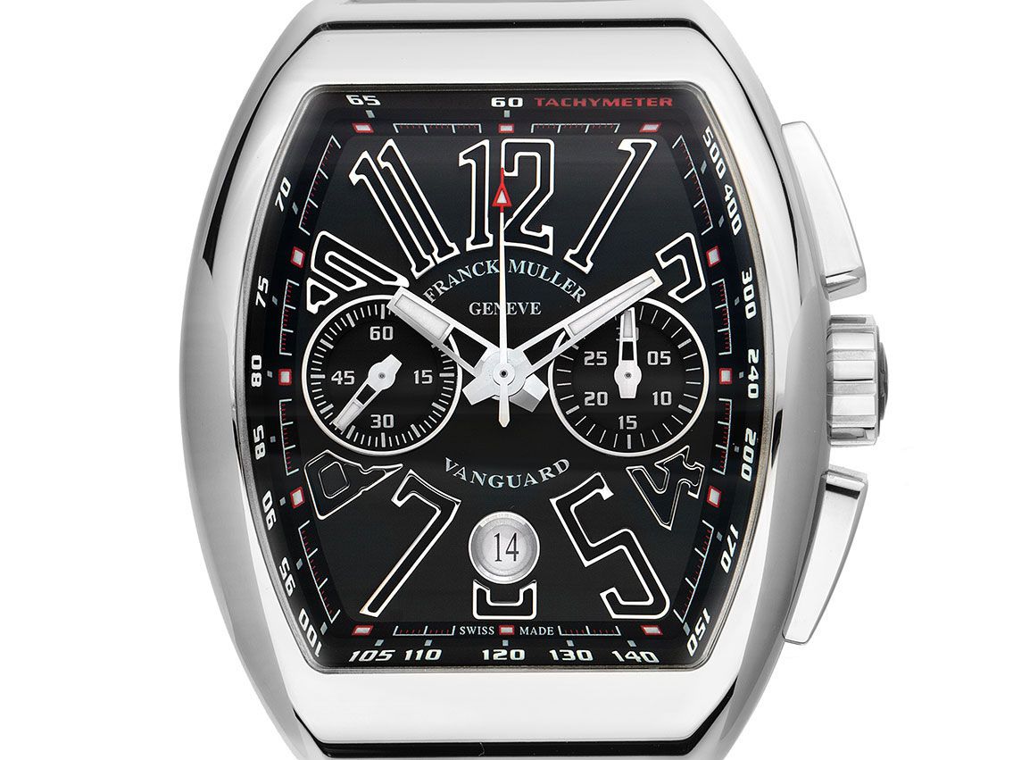 Franck Muller Vanguard Classical Stahl Automatik Chronograph Armband Leder Kautschuk Faltschließe 54x44mm Box&Pap. Full Set Neu