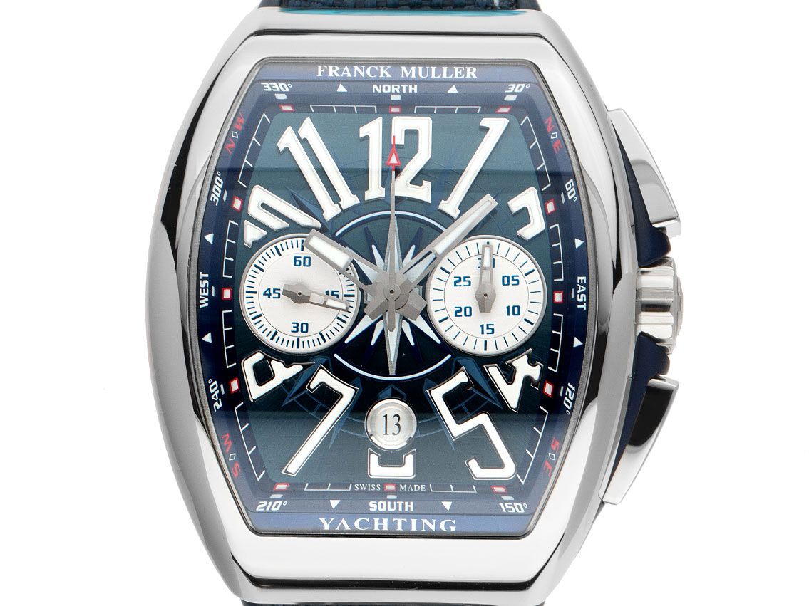 Franck Muller Yachting Stahl Automatik Chronograph Armband Textil Kautschuk 54x44mm Box&Pap. Full Set Neu