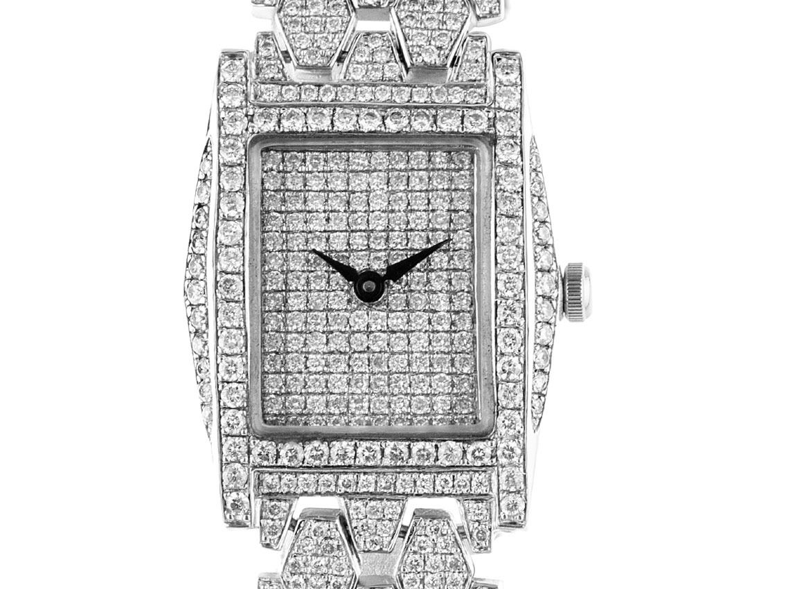 Tyfenkjan Designer Armbanduhr 18kt Weißgold Daiamnten 15,00ct Bj.2017 Box wie Neu Vintage 