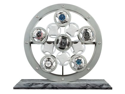 LumiSidus LS11 Rondo Silber Uhrenbeweger mit Steinsockel 44x50x21cm Neu