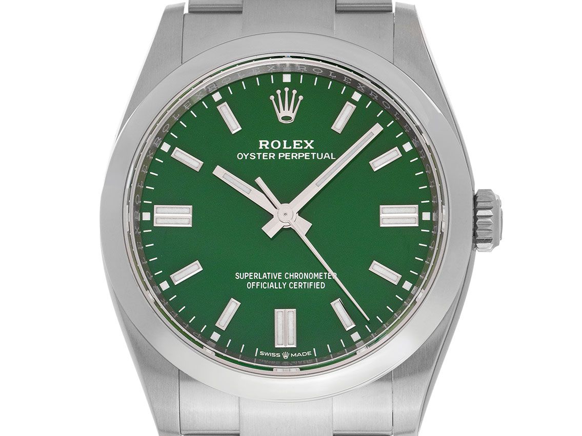 Rolex Oyster Perpetual Green Ref.126000 2022 Full Set Ungetragen 