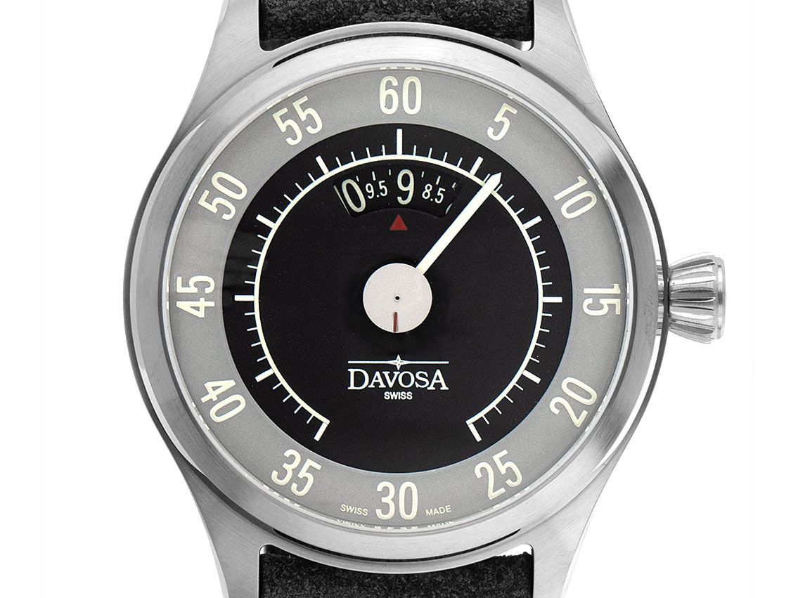 Davosa Newton Speedometer Stahl Automatik Armband Leder 44mm Ref.161.587.25 Box&Pap. Full Set Neu