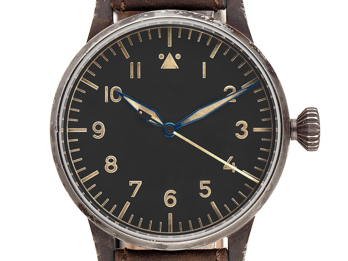 Laco Fliegeruhr Münster Erbstück Stahl Automatik Armband Leder 42mm Ref.861931 Box&Pap. Full Set Neu 
