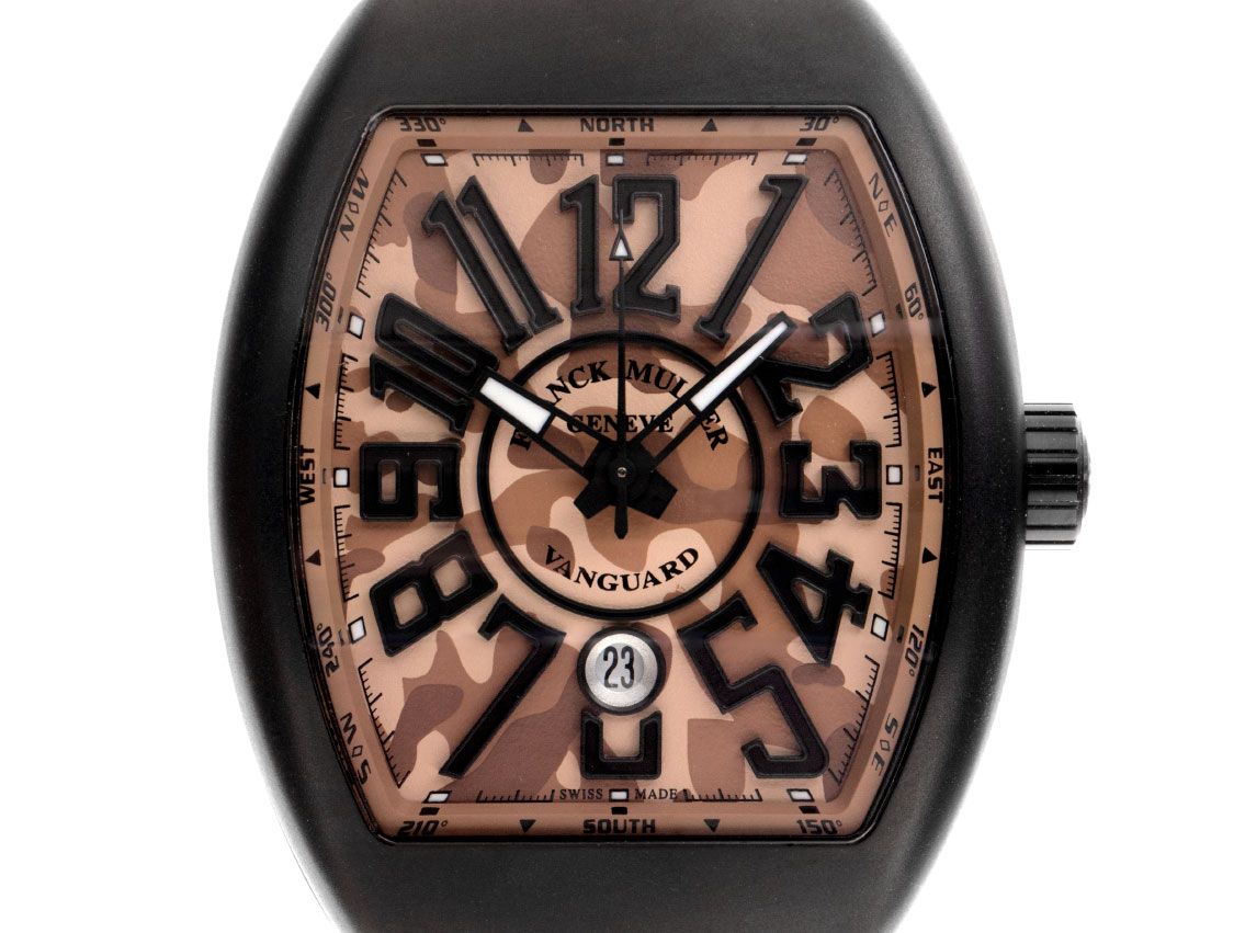Franck Muller Vanguard Camouflage Titan PVD Automatik Armband Leder Kautschuk Faltschließe 53x44mm Box&Pap. Full Set Neu