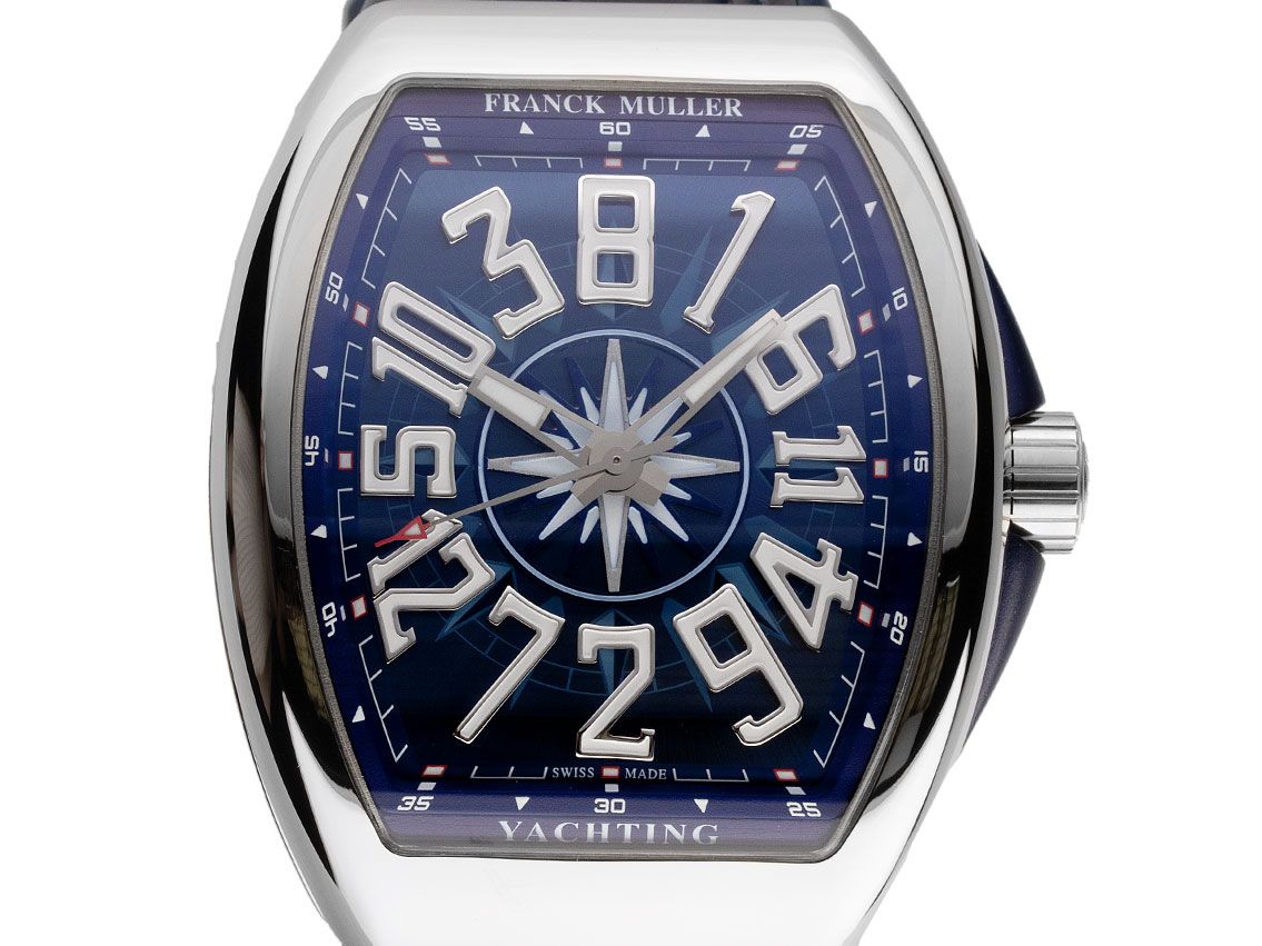 Franck Muller Vanguard Yachting Stahl Automatik Armband Textil Kautschuk Faltschließe 54x44mm Box&Pap. Full Set Neu