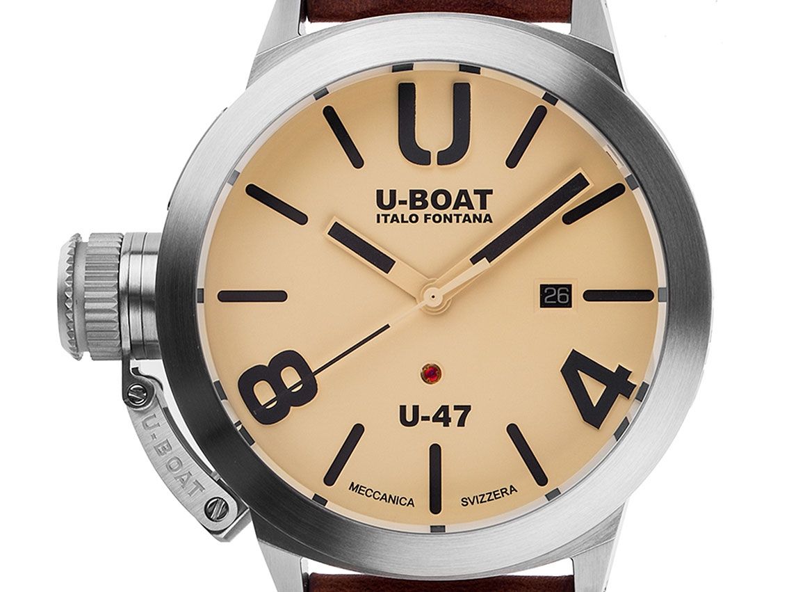 U-Boat Classico U-47 AS 2 Stahl Automatik Armband Leder Ref.8106 Full Set Neu