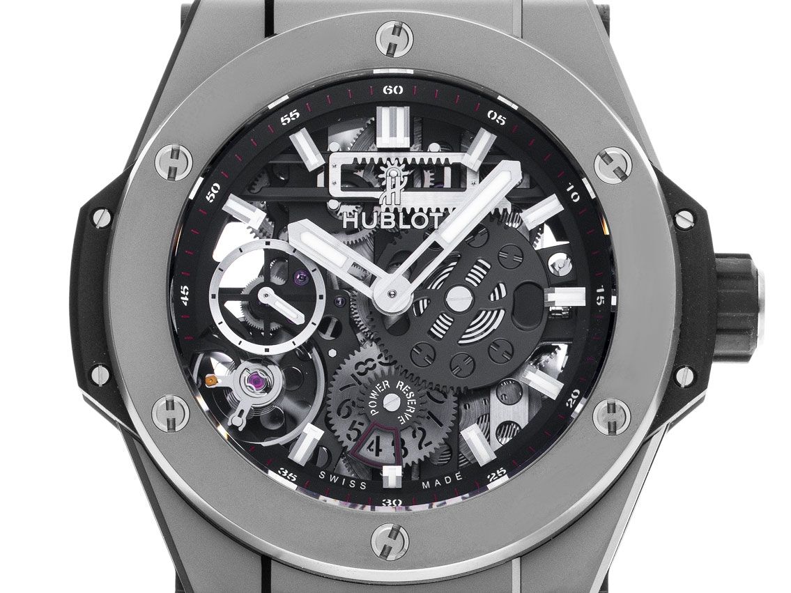 Hublot Big Bang Meca-10 Titan Handaufzug Armband Kautschuk Faltschließe 45mm Box&Pap. Full Set Ungetragen