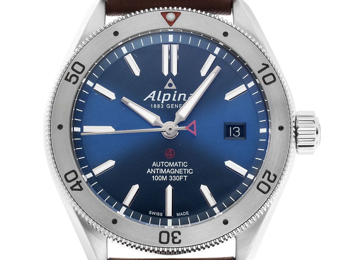 Alpina Alpiner 4 Stahl Automatik Armband Leder 40mm Ref.AL-525N4AQ6 Box&Pap. Full Set Neu
