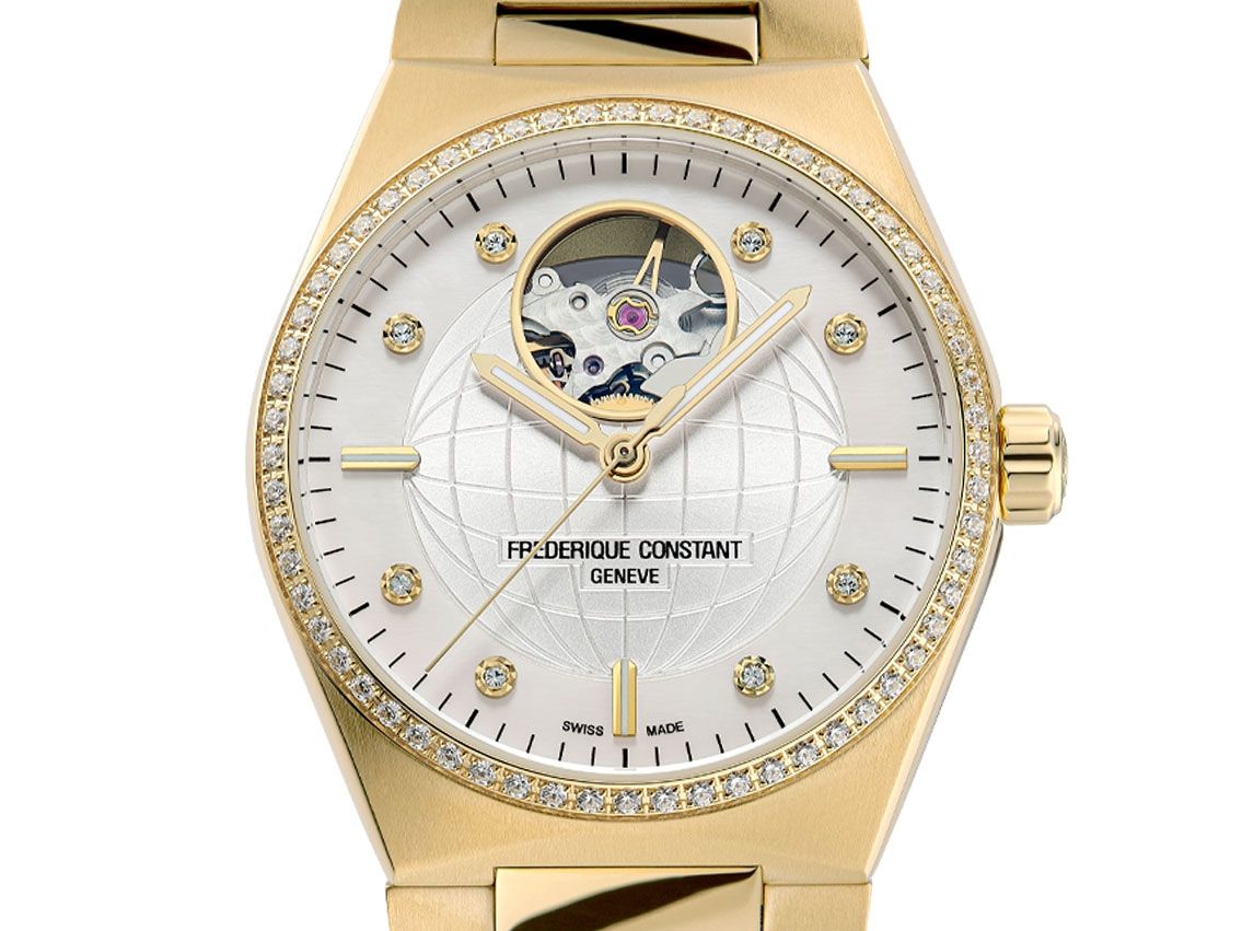 Frederique Constant Highlife Ladies Gelbgold Diamanten Automatik Armband Gelbgold 34mm Box&Pap. Full Set Neu