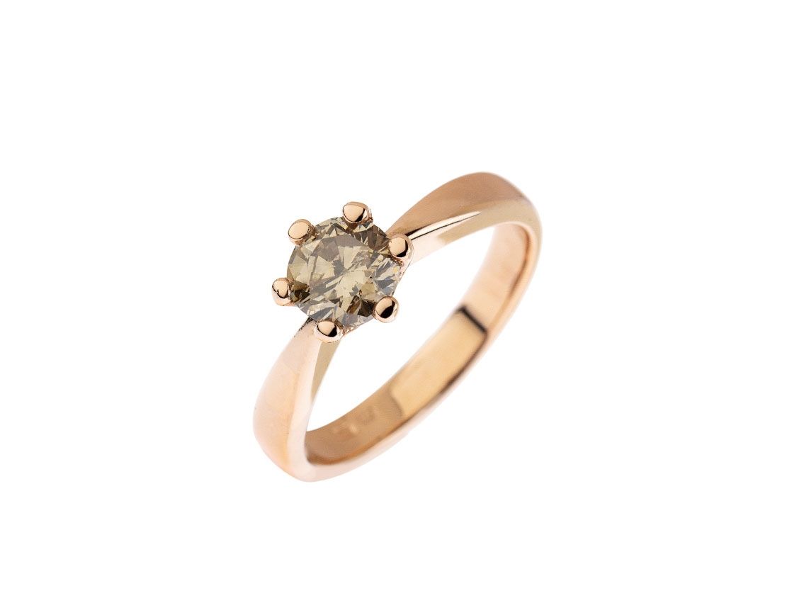 Ring Solitär 14kt Roségold 4,2g Diamant 1,01ct mit Zertifikat